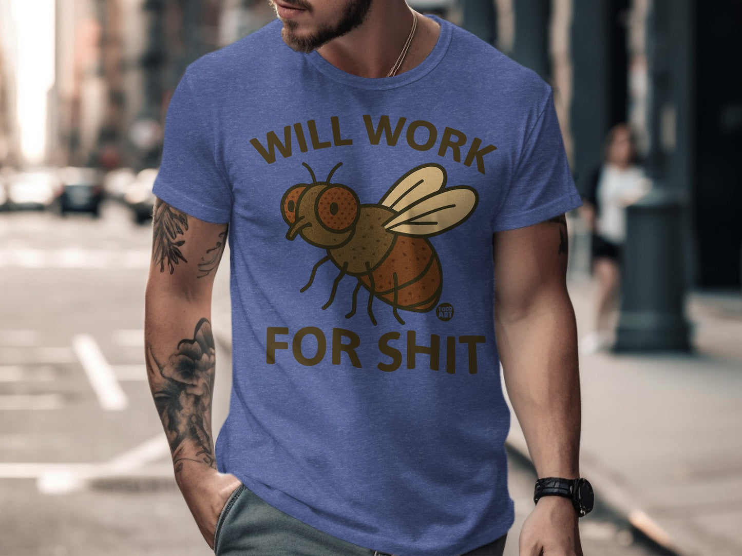 Will Work For Shit Fly Graphic Tee product