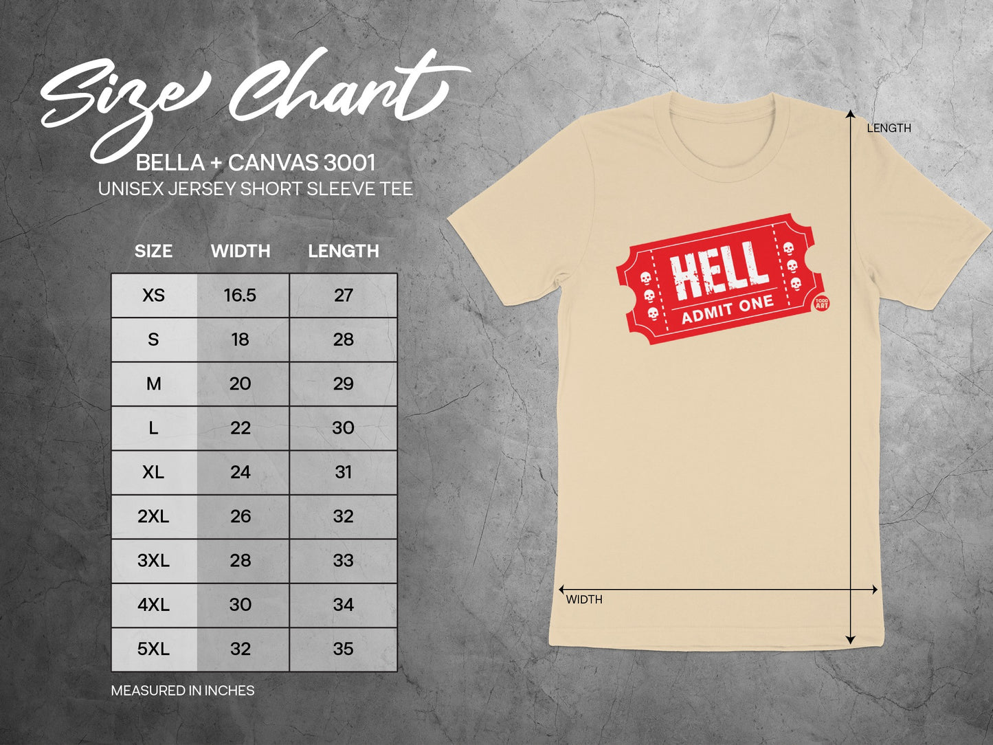 Hell Admit One Graphic Unisex Jersey Short Sleeve Tee product