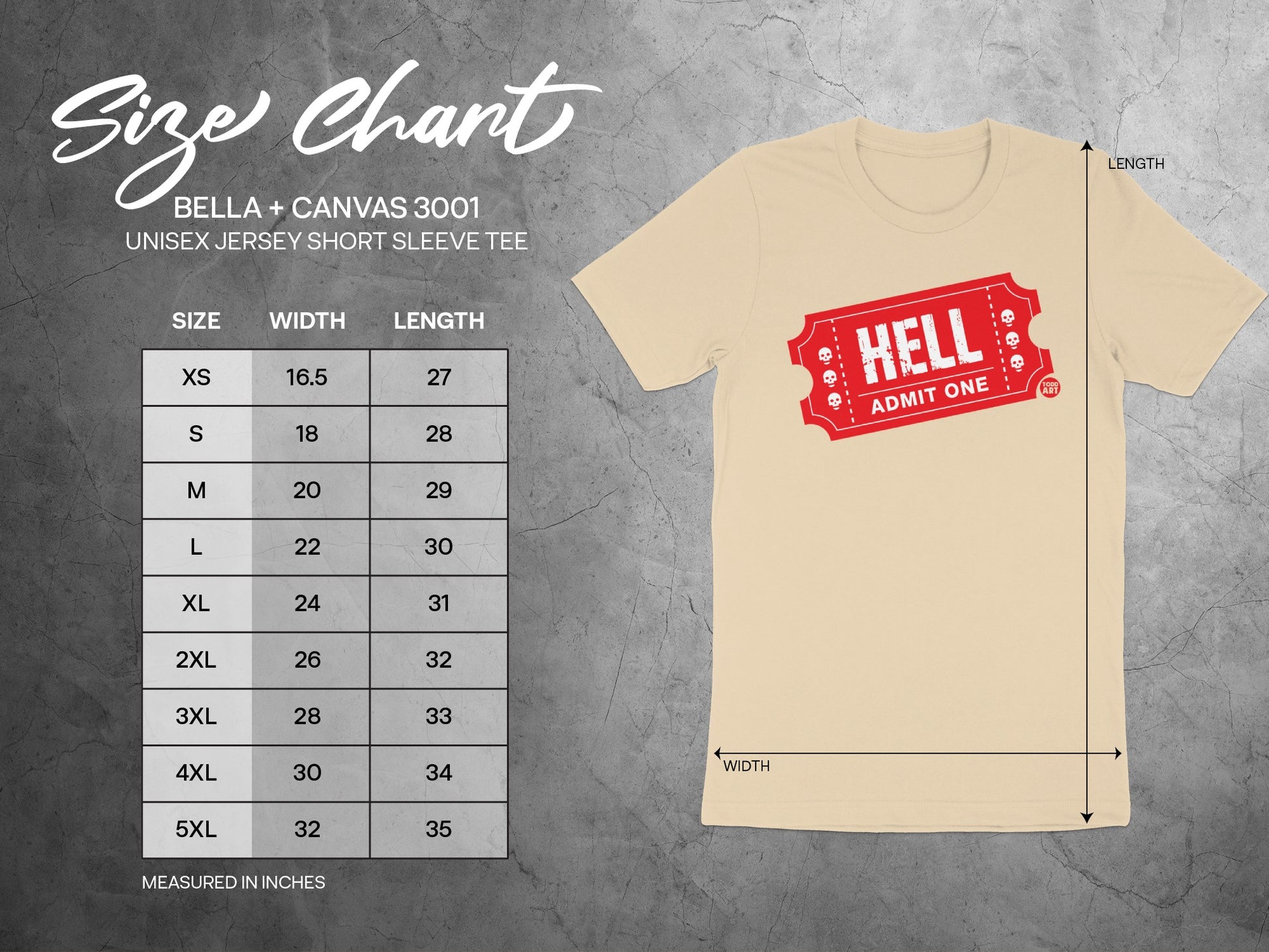 Hell Admit One Graphic Unisex Jersey Short Sleeve Tee product