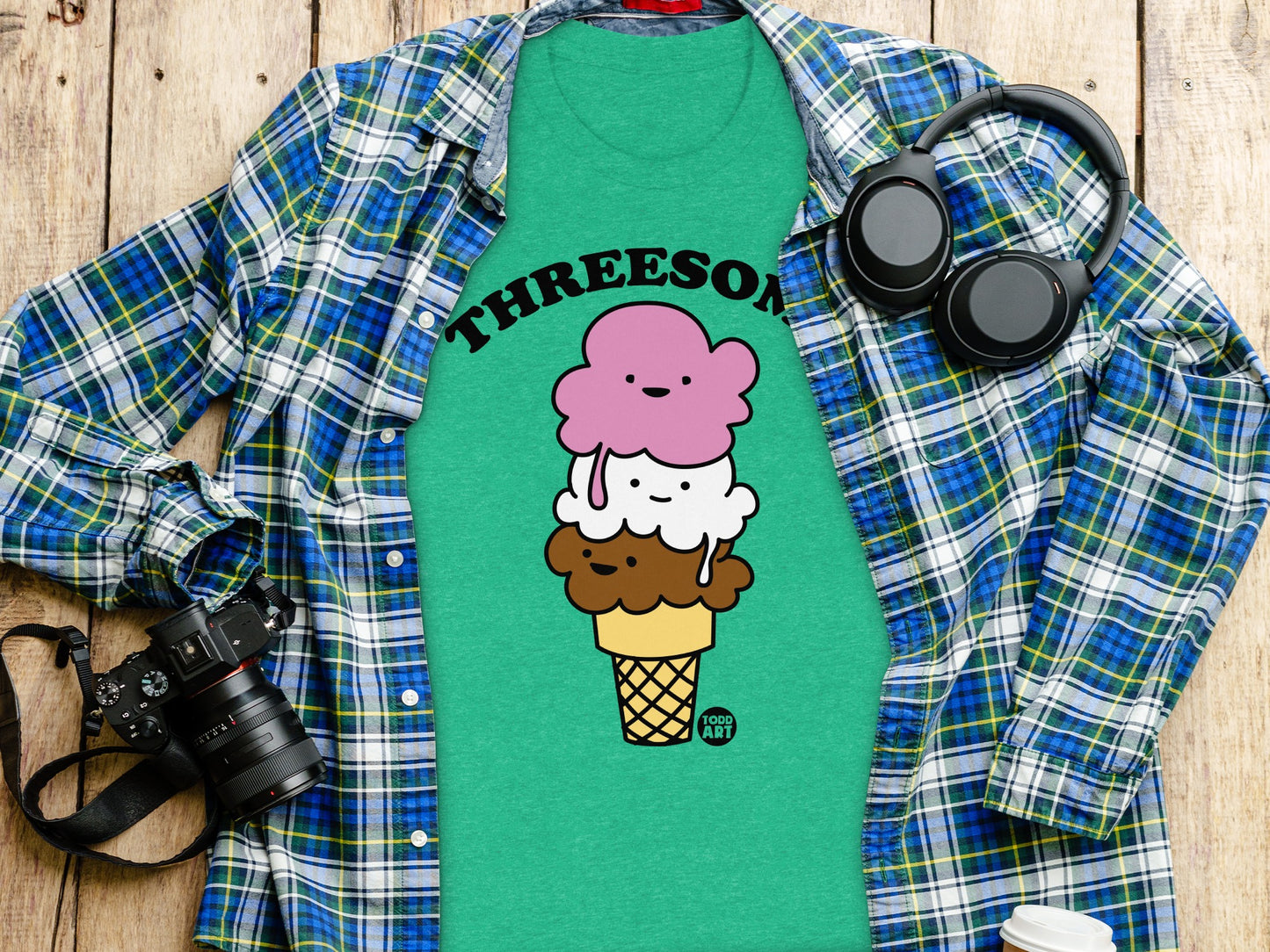 THREESOM Cute Ice Cream Graphic Tees product