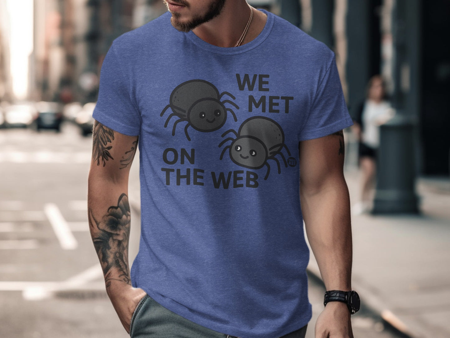 We Met On The Web Graphic Tee Funny T-Shirt product type