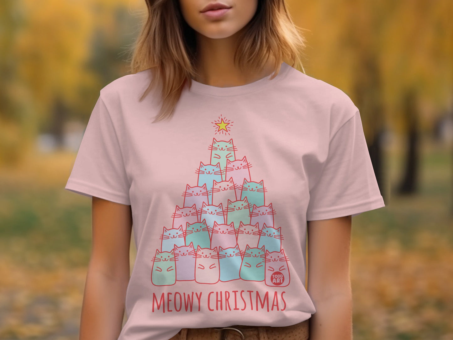 Meowy Christmas Cat Tree Graphic Tee product