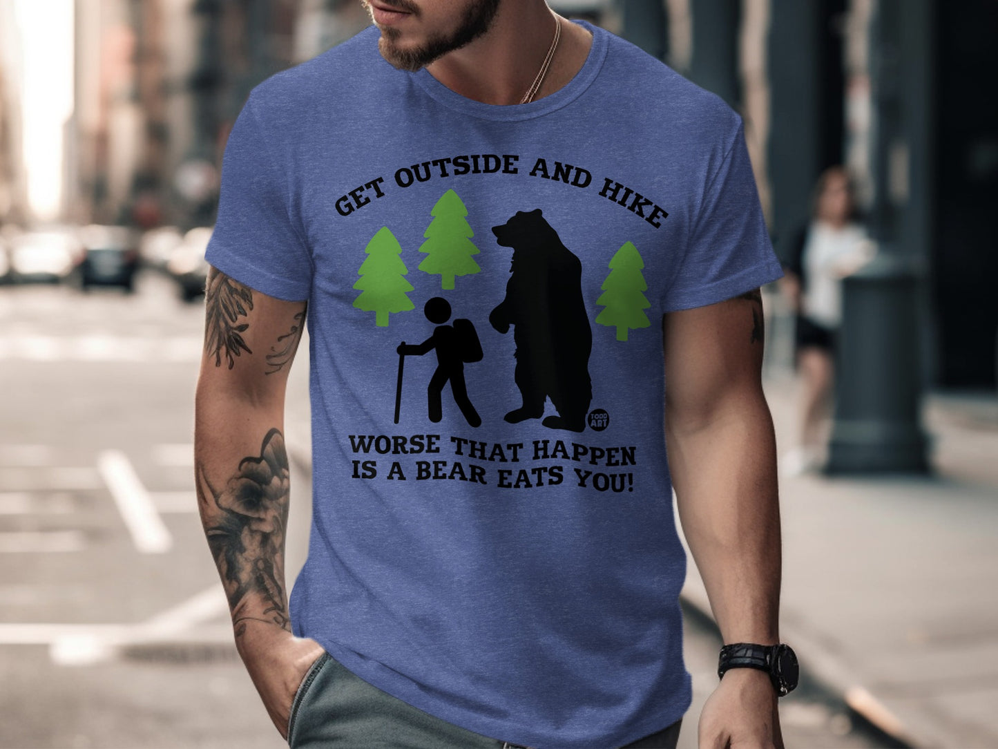 Get Outside And Hike Funny Bear Eats You Shirt product