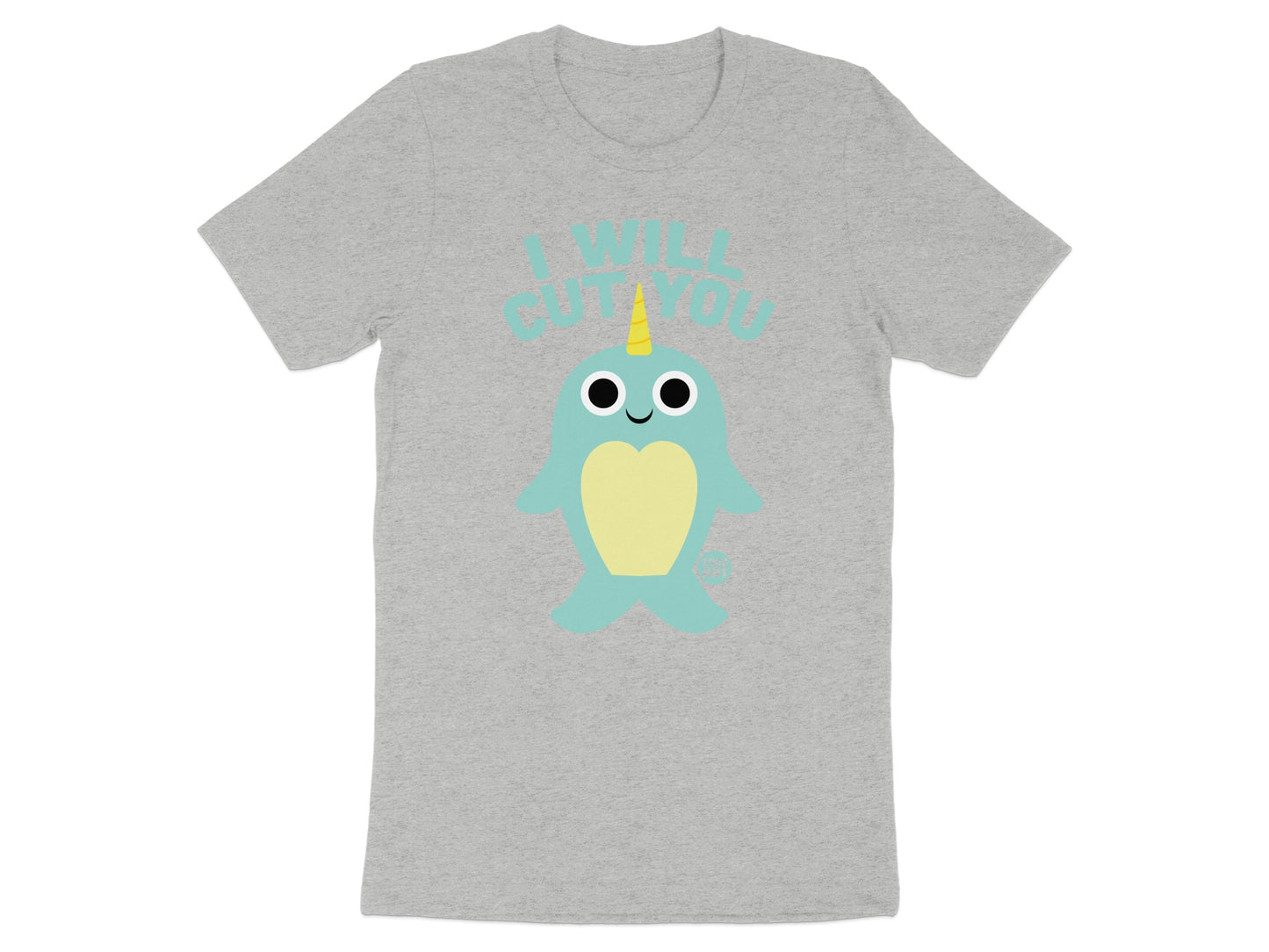 I Will Cut You Narwhal Green T-Shirt graphic tee
