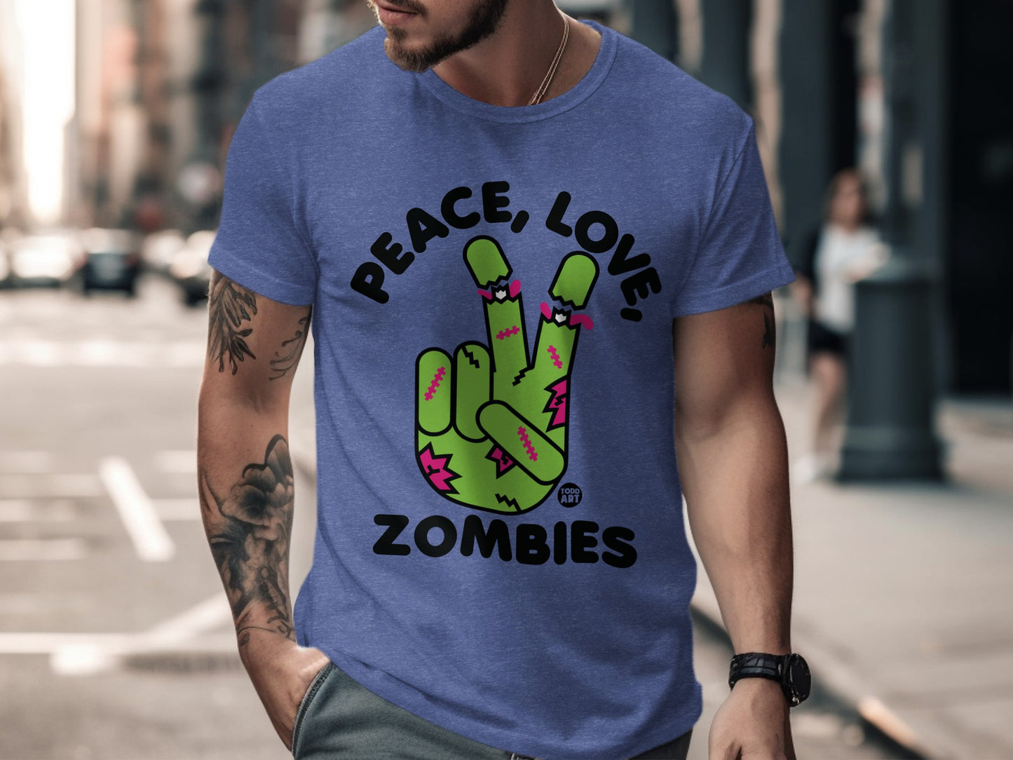 Peace Love Zombies Graphic T-Shirt for Men or Women