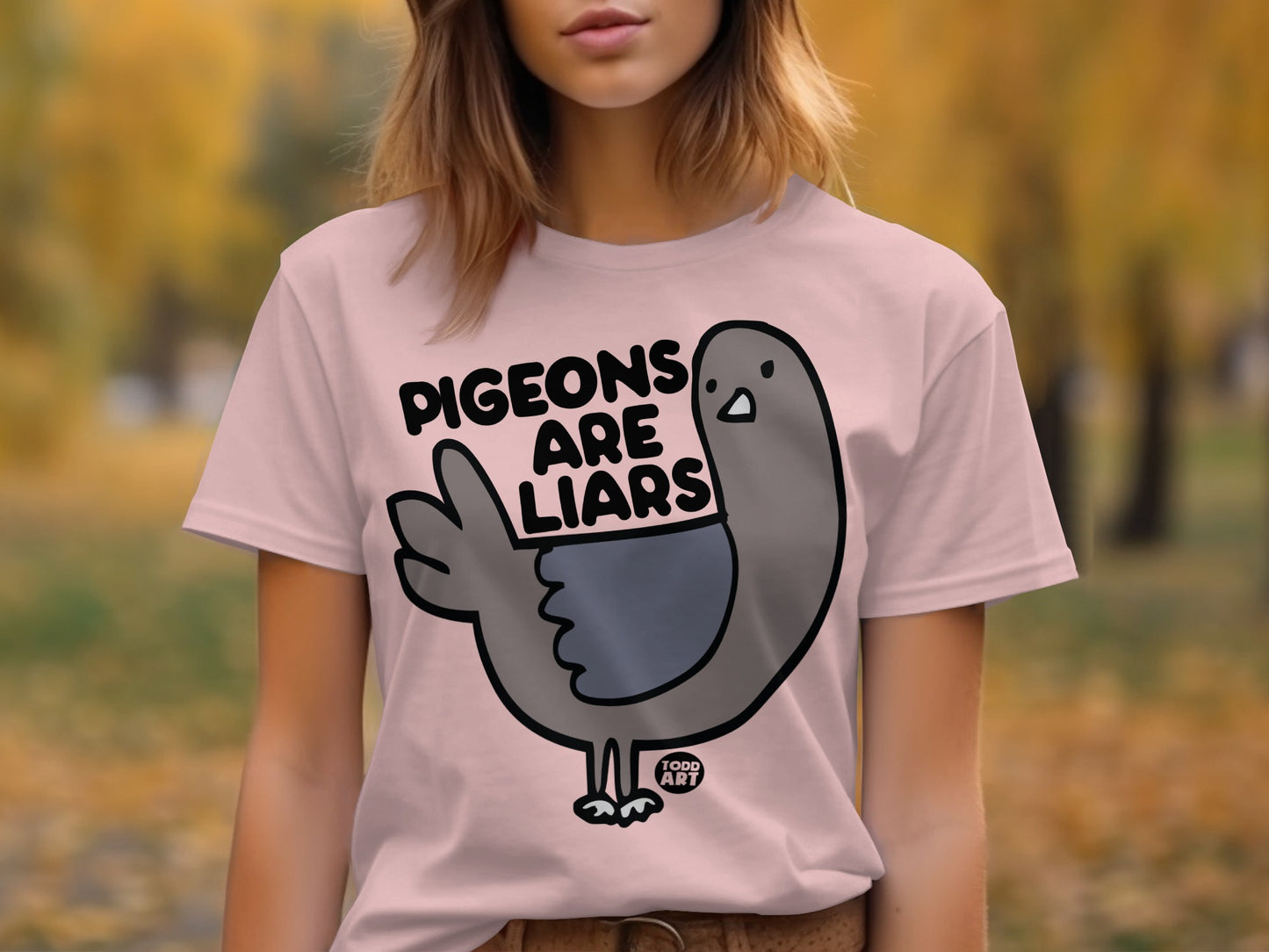 Pigeons Are Liars Funny Graphic Tee Shirt product
