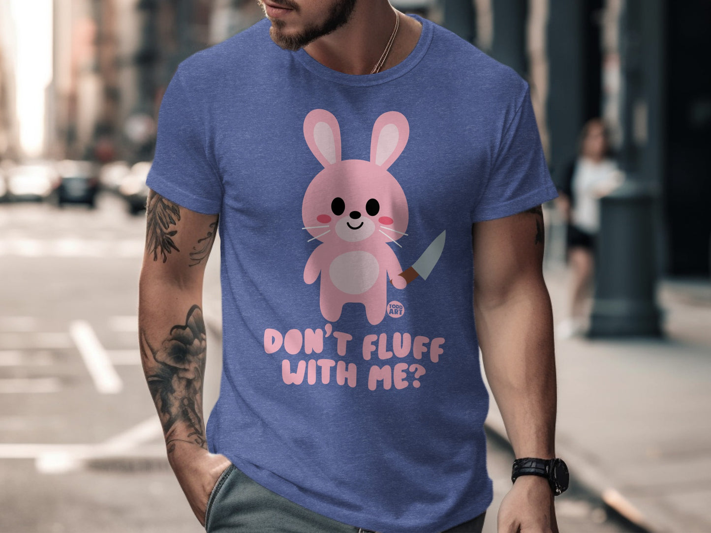 Don't Fluff With Me Pink Bunny Graphic T-Shirt product