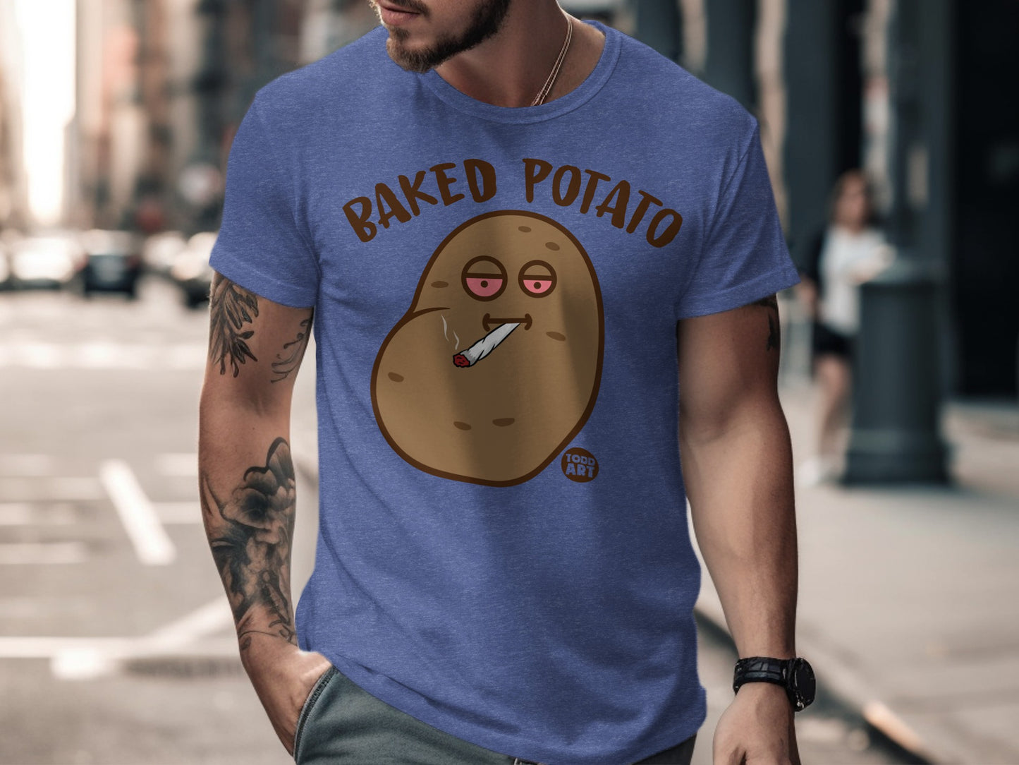 Funny Baked Potato Design T-shirt for Casual Wear