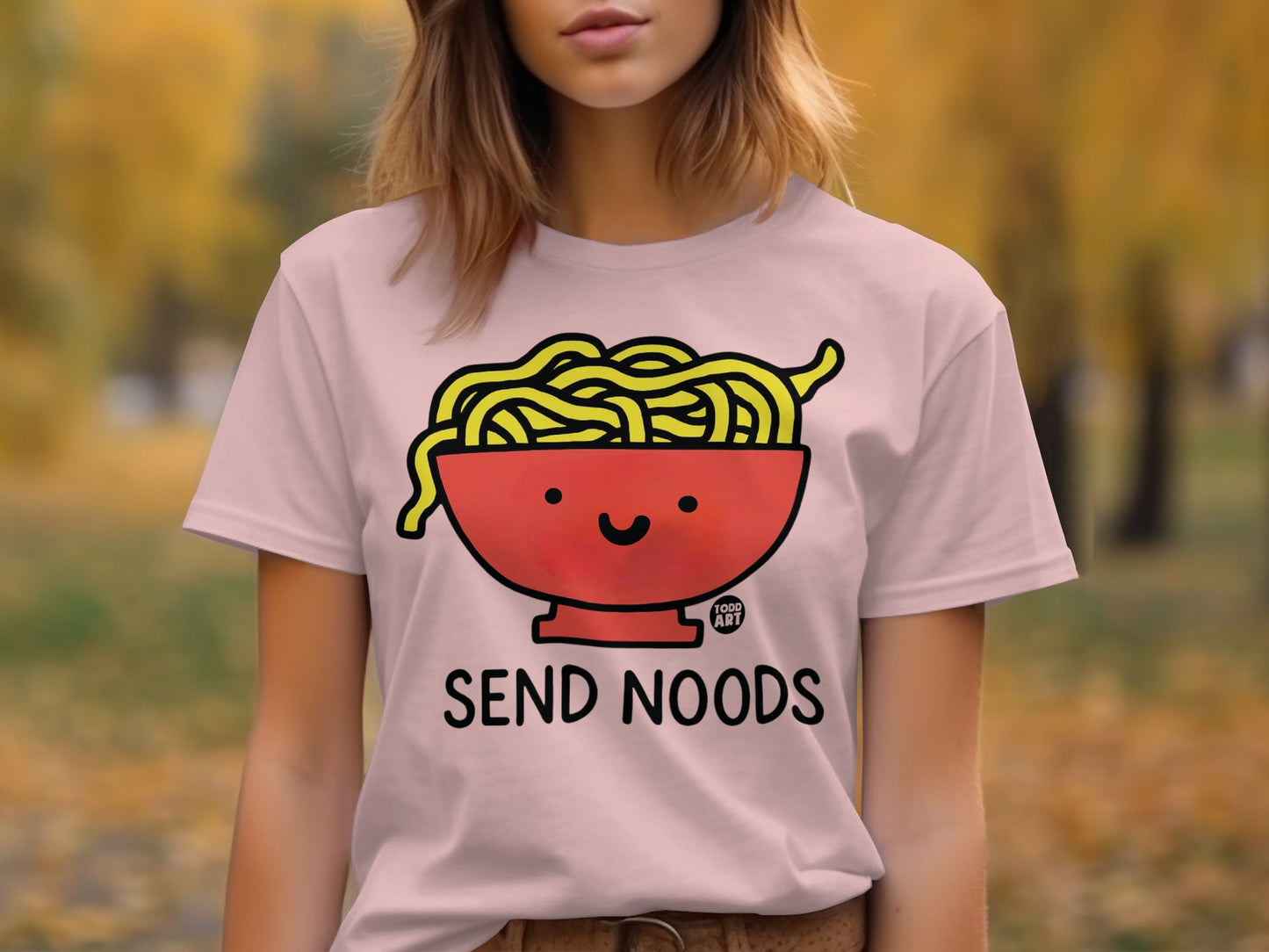 Send Noods Graphic Tee with Cute Bowl of Noodles
