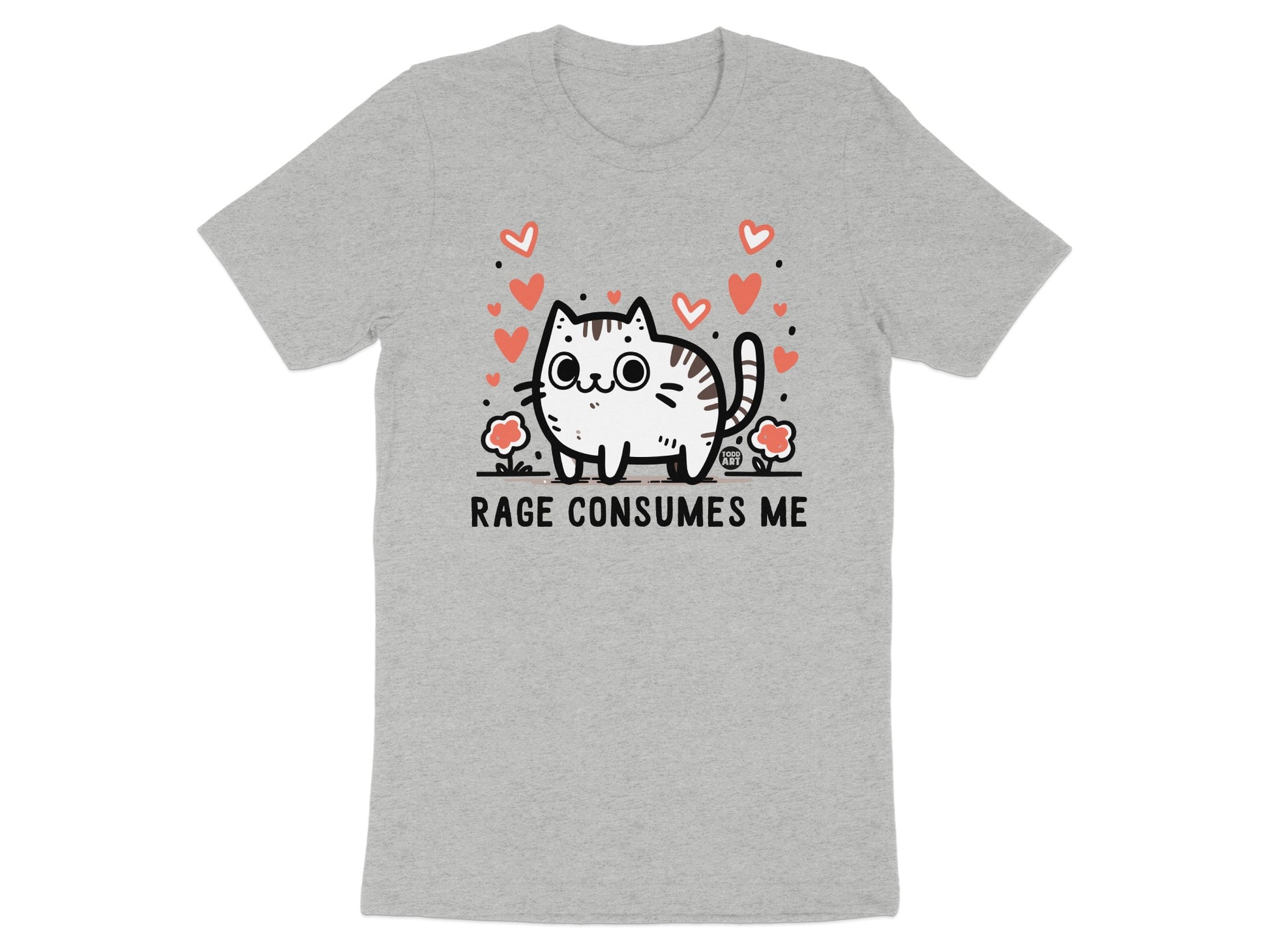 Rage Consumes Me Cute Cat Hearts Graphic T-Shirt product