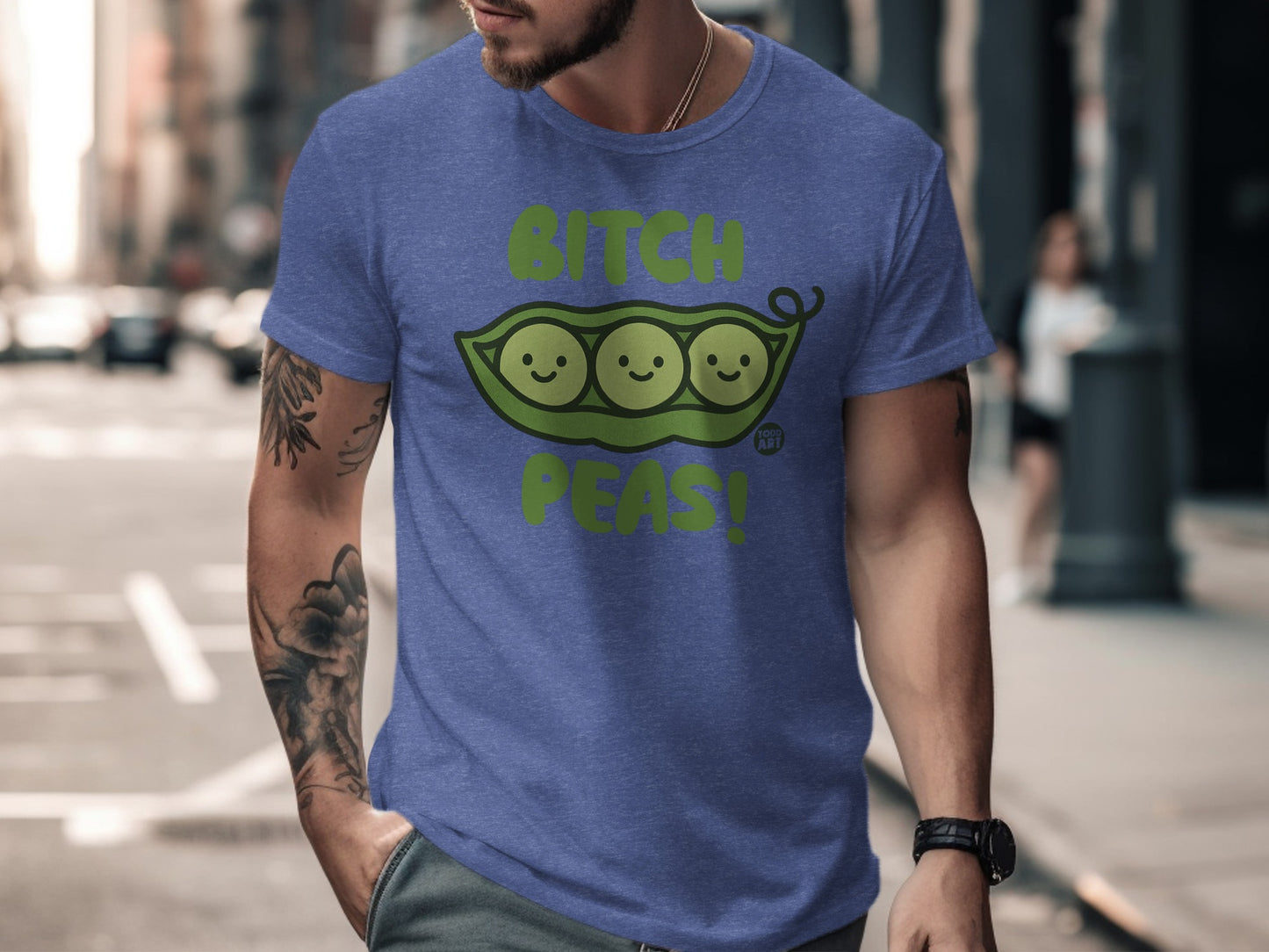 Funny Graphic Tee with Bitch Peas Design Shirt