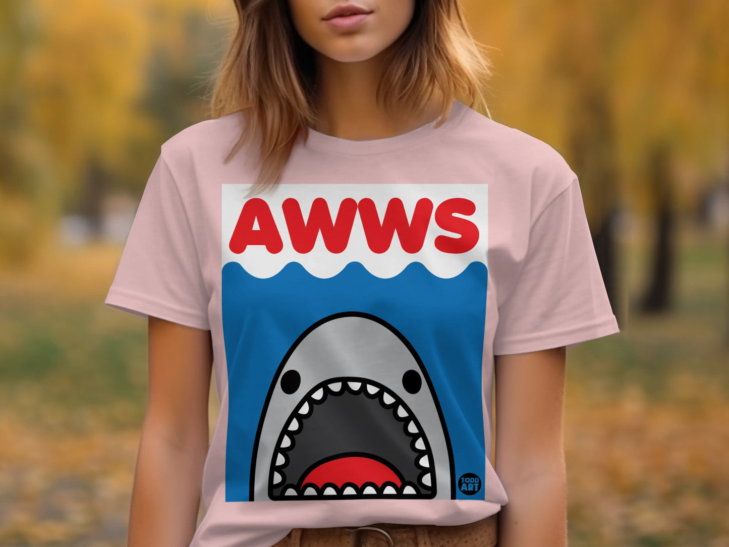 AWWS Colorful Shark Graphic T-Shirt