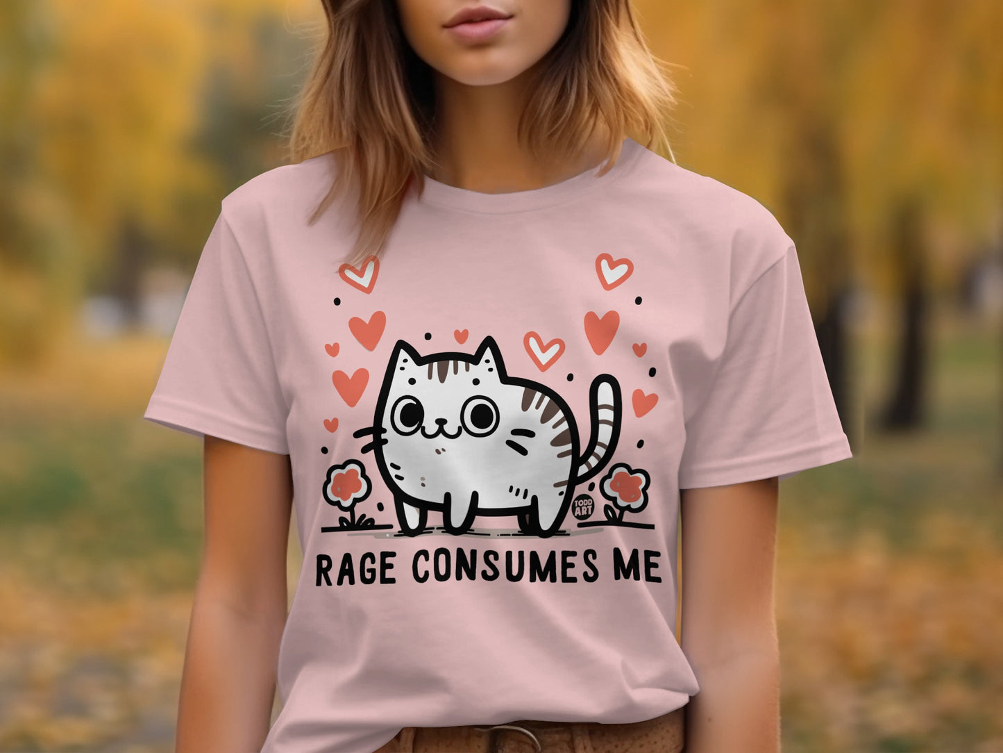 Rage Consumes Me Adorable Cat Graphic T-Shirt product type