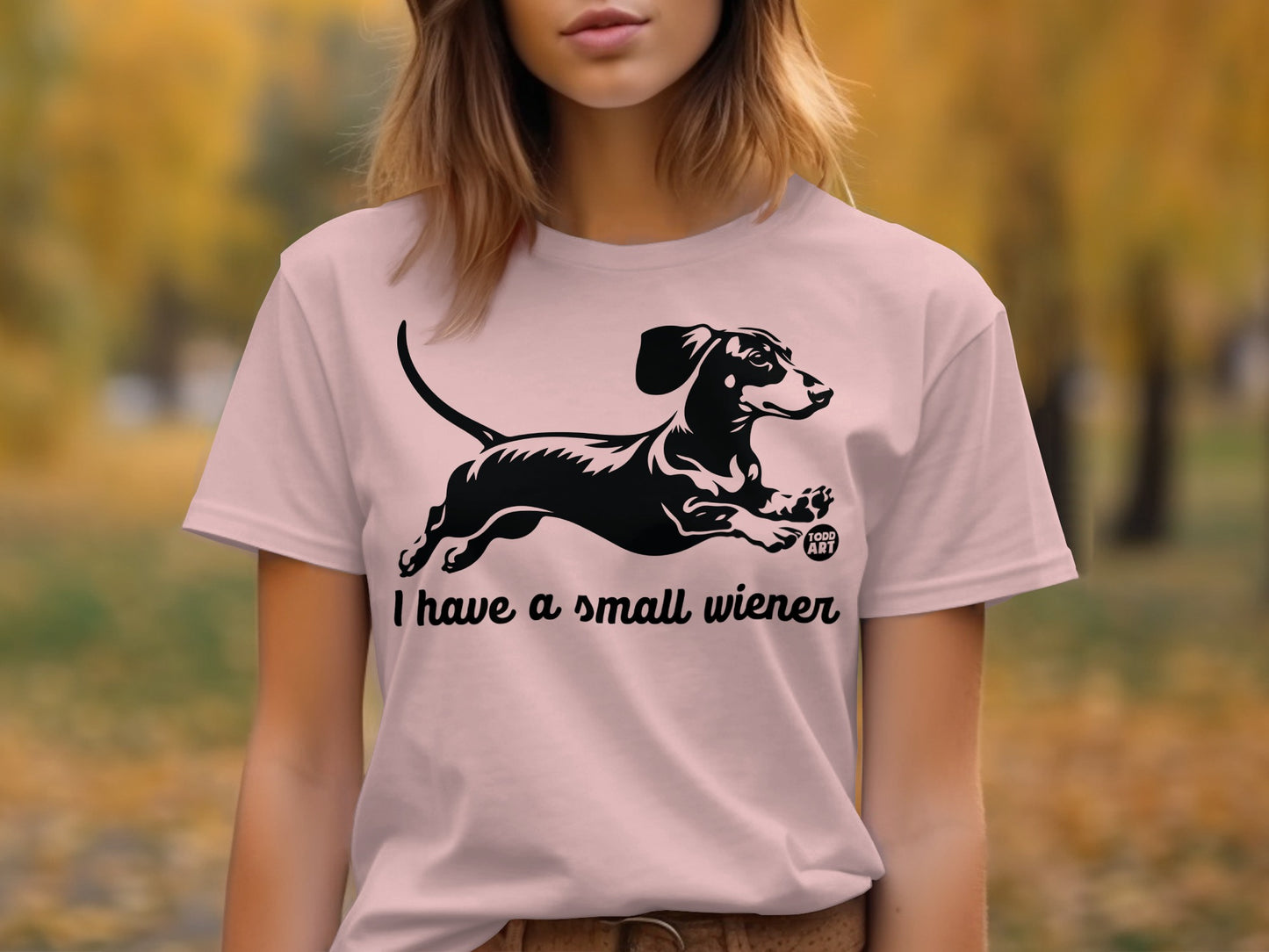 I have a small wiener humorous t-shirt product