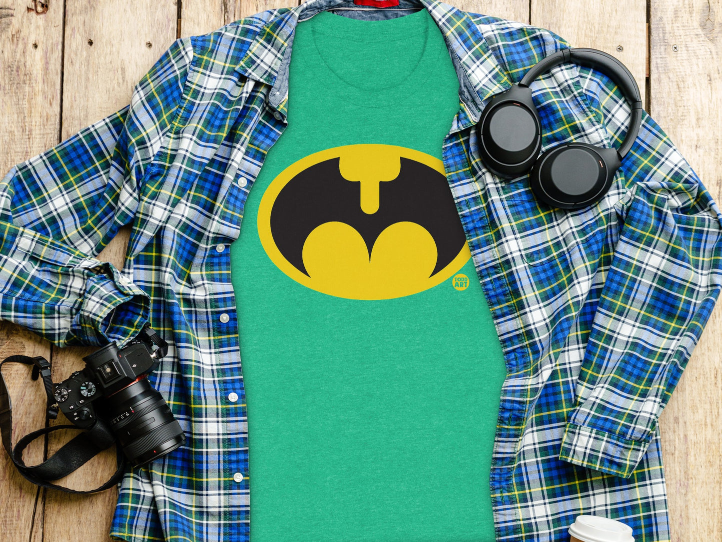 Batman Logo T-Shirt with Checkered Shirt product