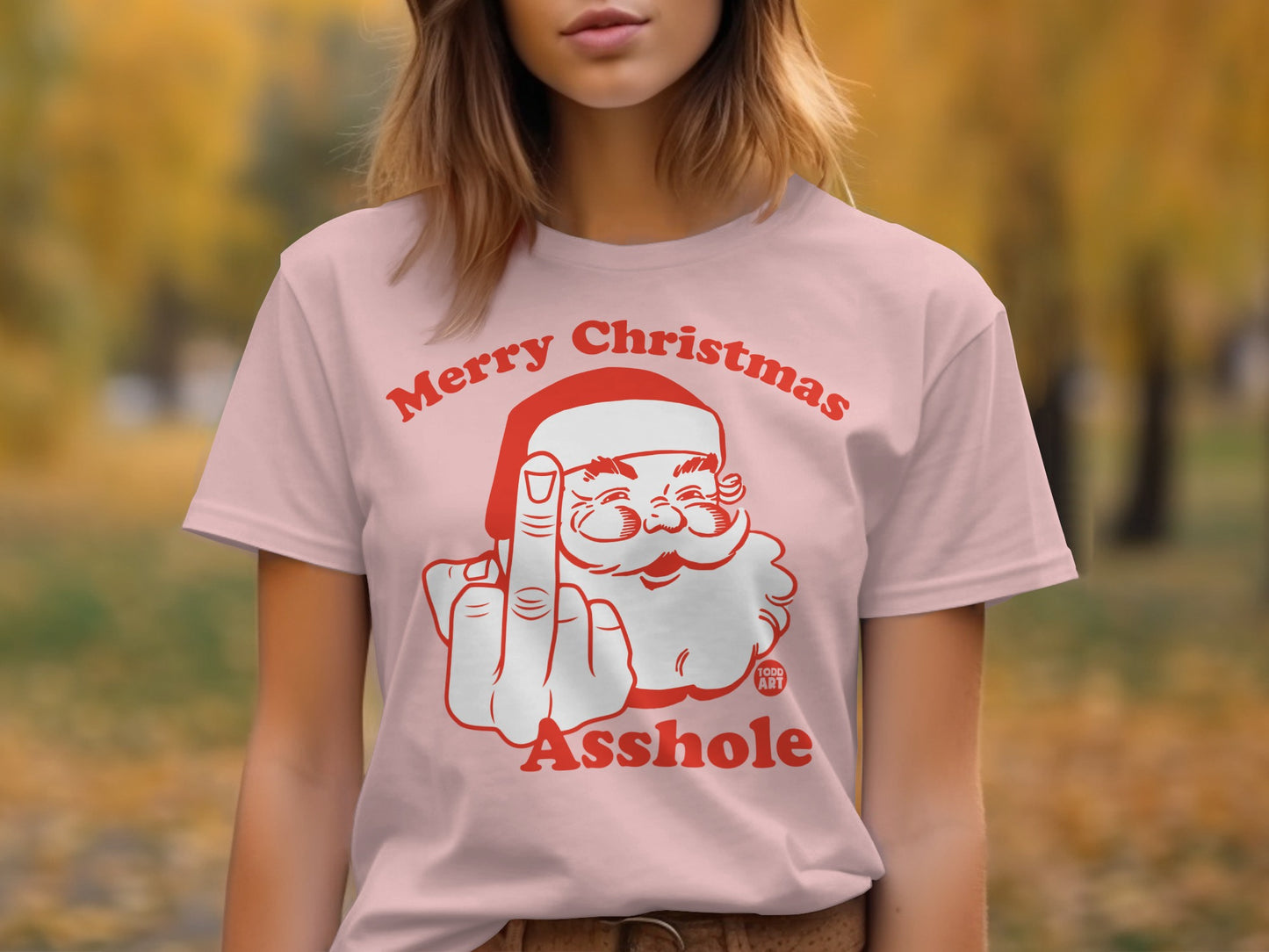Merry Christmas Santa Flipping The Bird Shirt product
