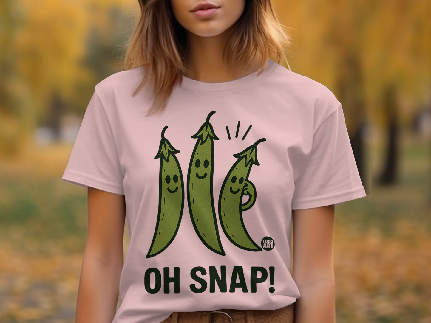 Oh Snap Cute Peapod Graphic Tee Shirt for Fun Dressing