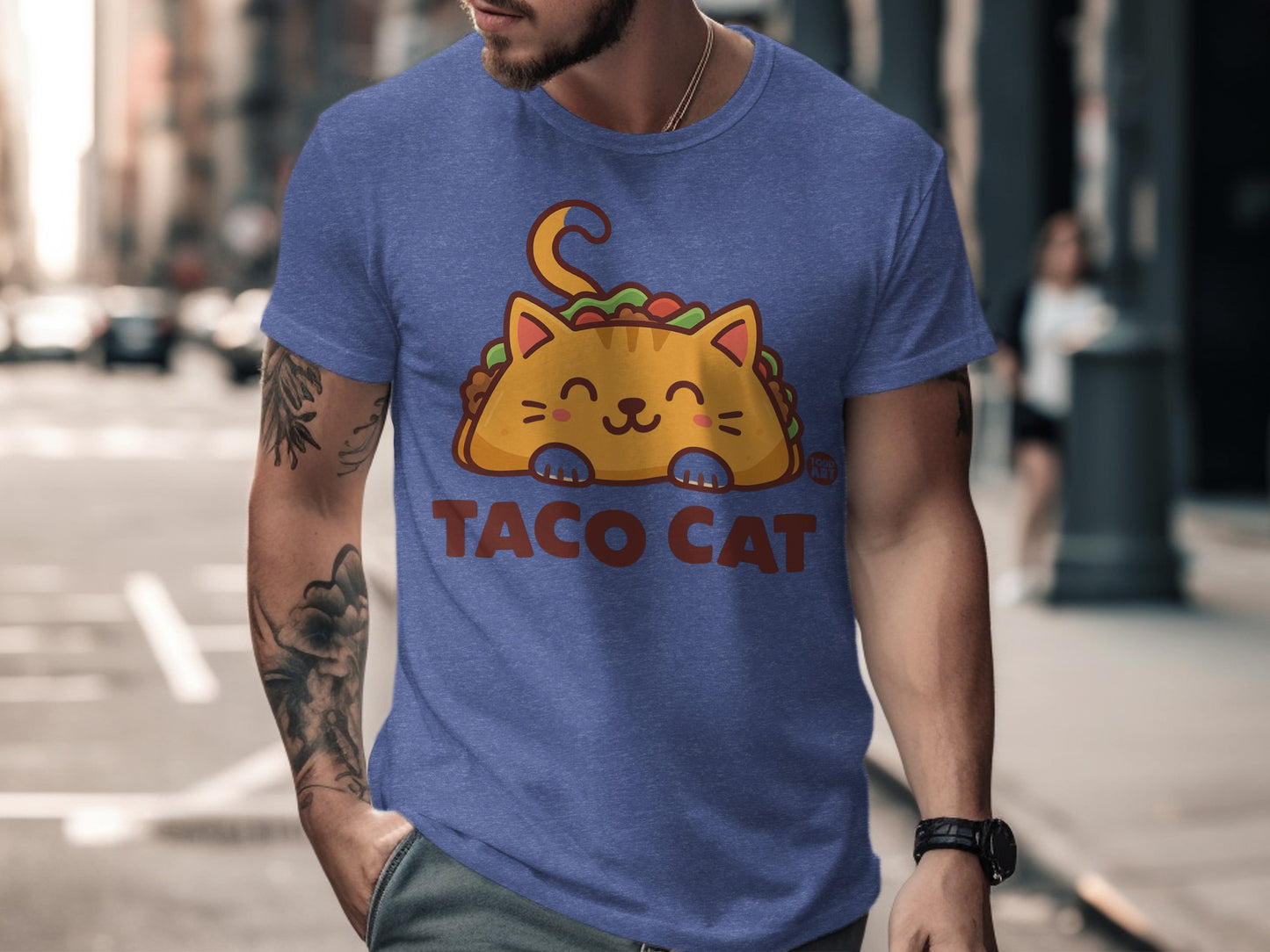 Taco Cat Graphic Tee Shirt for Men