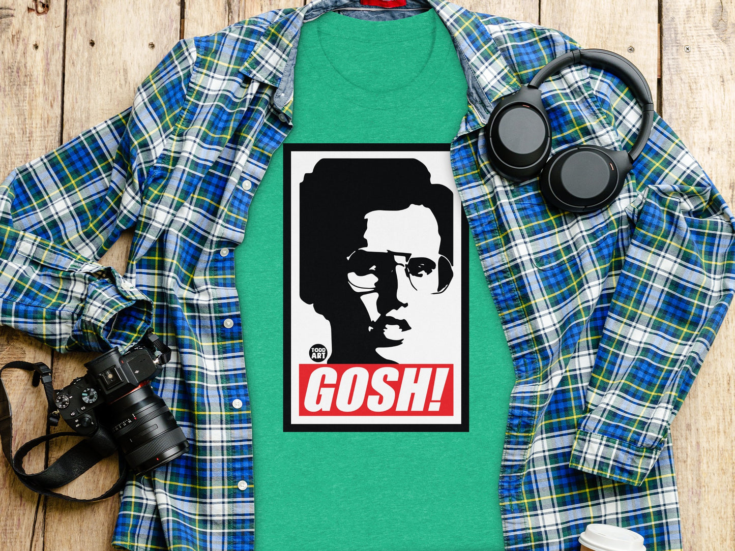 Vintage Gosh Face Graphic Tee with Retro Style Look