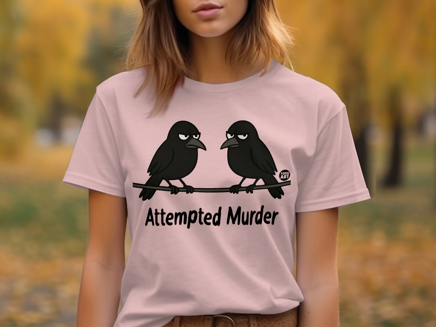 Funny Attempted Murder Ravens Graphic Tee product