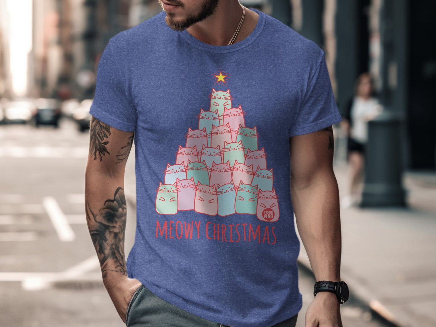 Meowy Christmas Cute Cat Graphic T-Shirt product