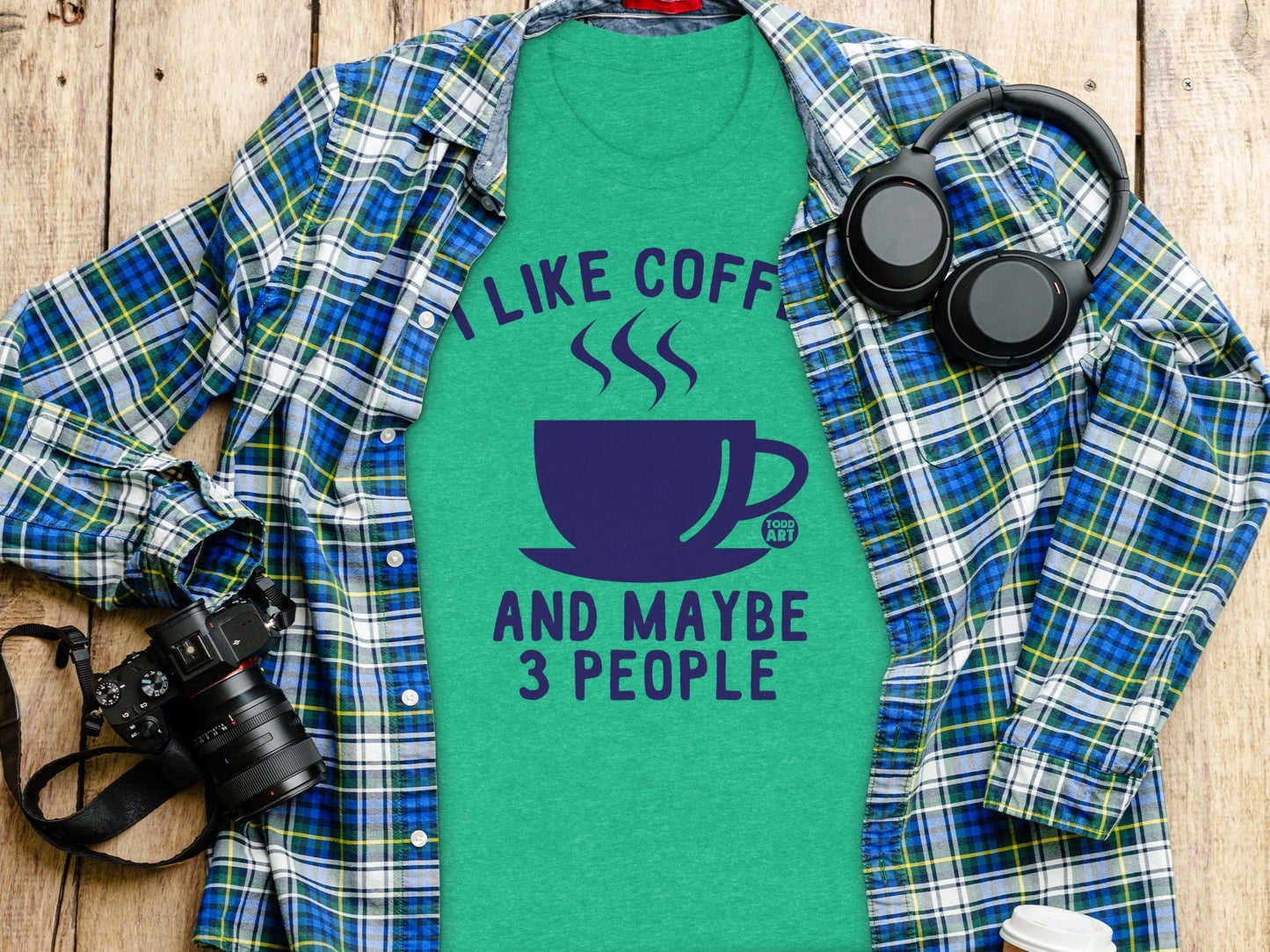 I Like Coffee And Maybe 3 People Graphic T-shirt product type