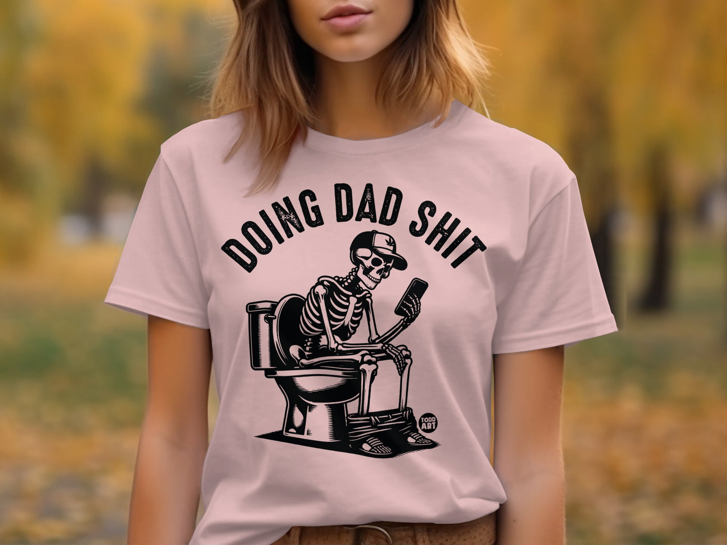 Doing Dad Shit Skeleton On Toilet Tee product