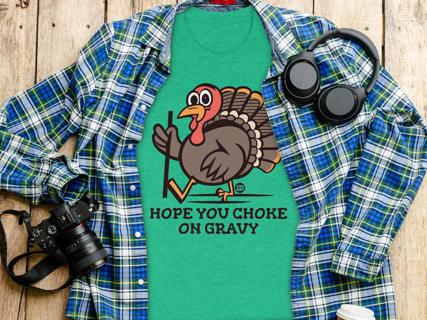 Funny Turkey Hope You Choke On Gravy Graphic Tee