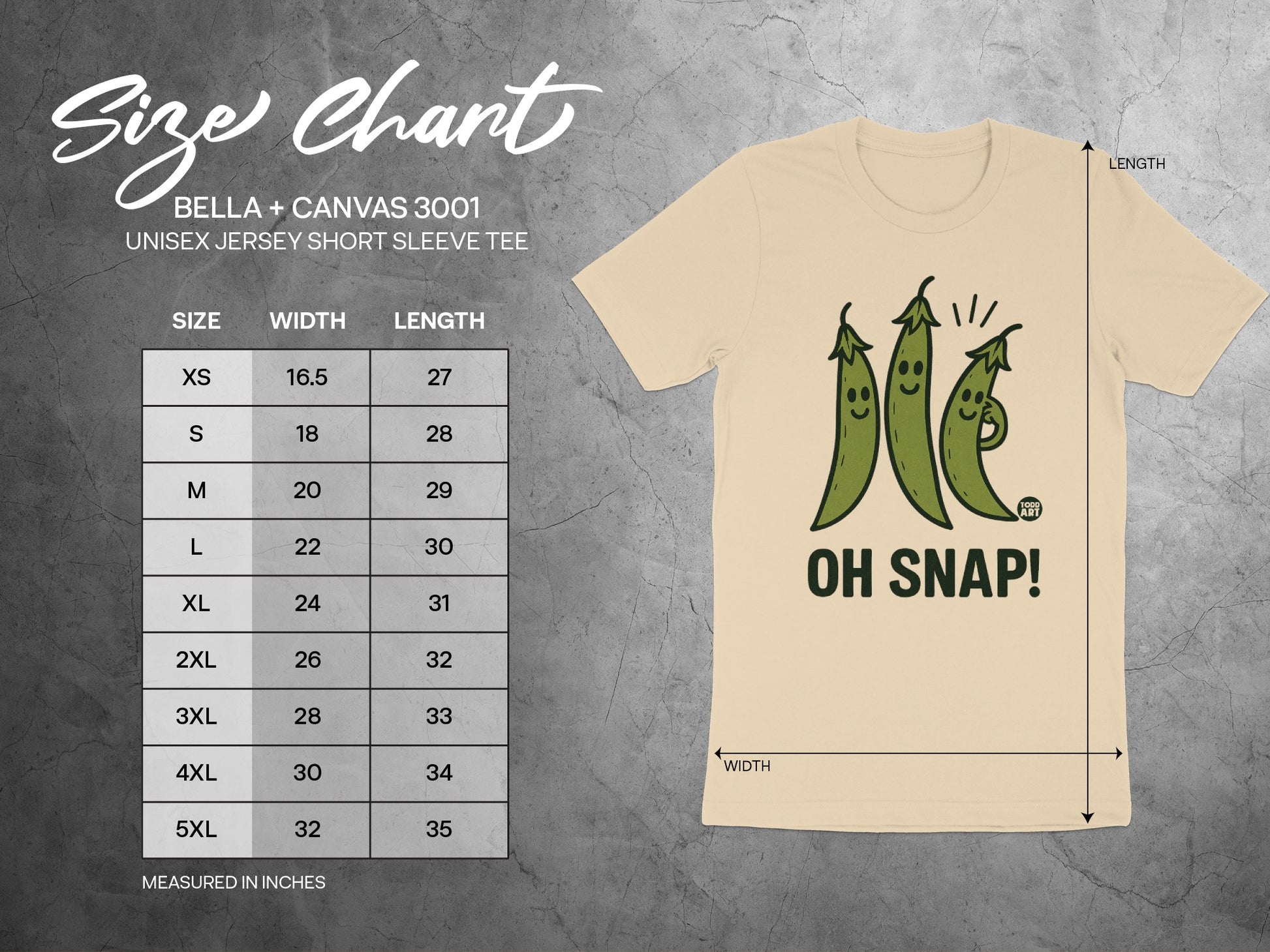 Oh Snap Humorous Peas Graphic Unisex T-Shirt