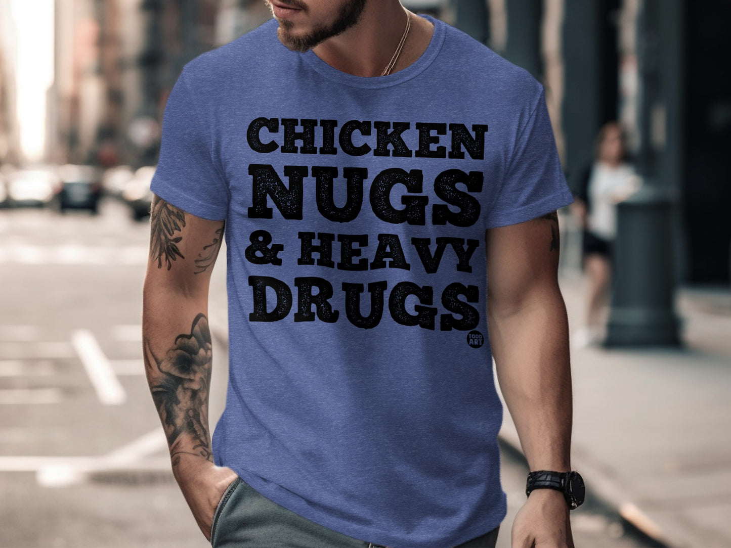 Chicken Nugs and Heavy Drugs stylish t-shirt product