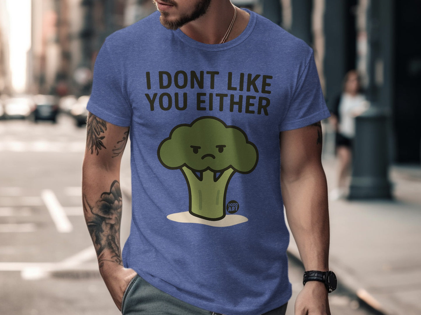 Humorous Broccoli Character with Funny Slogan Shirt