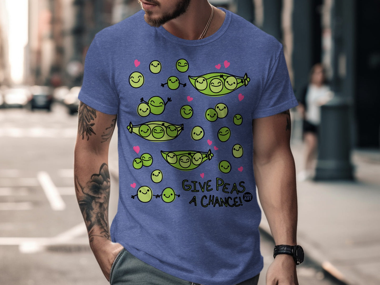 Give Peas a Chance Funny Graphic T-shirt