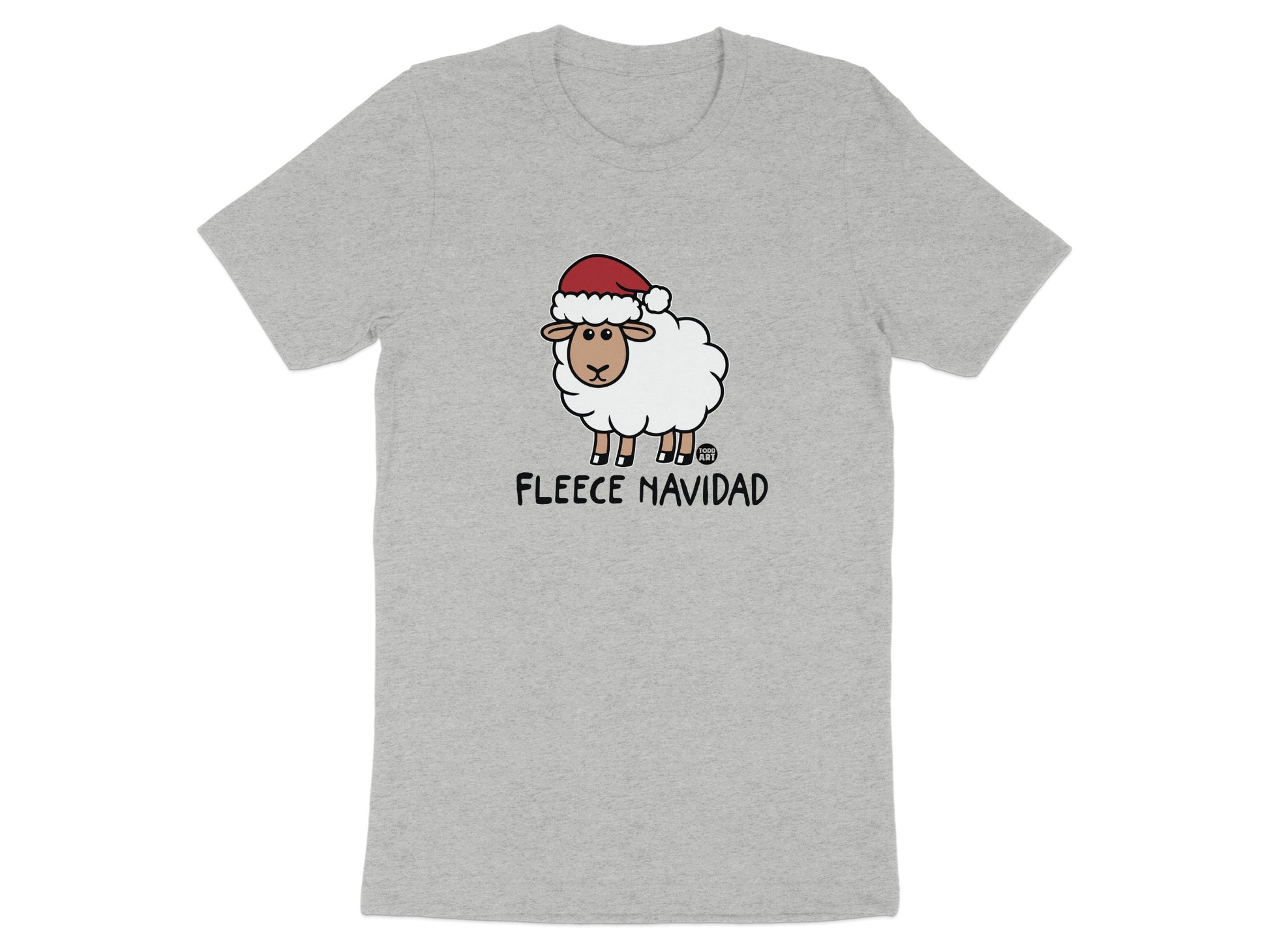 Fleece Navidad Sheep Wearing Santa Hat T-Shirt product type