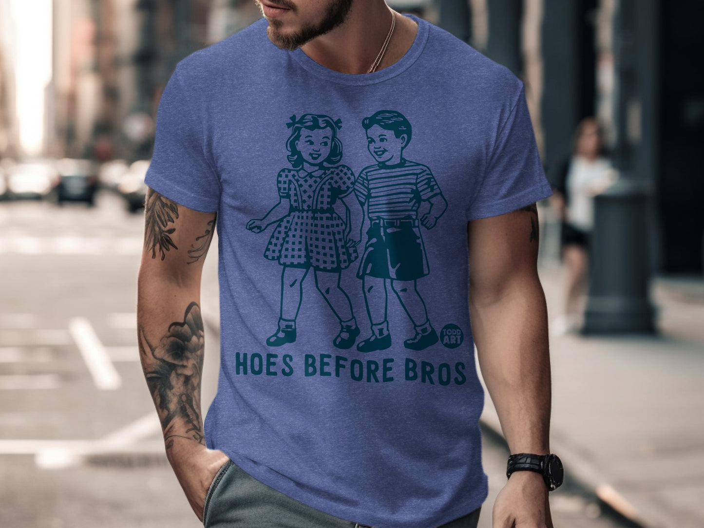 Hoes Before Bros Graphic Statement T-Shirt product