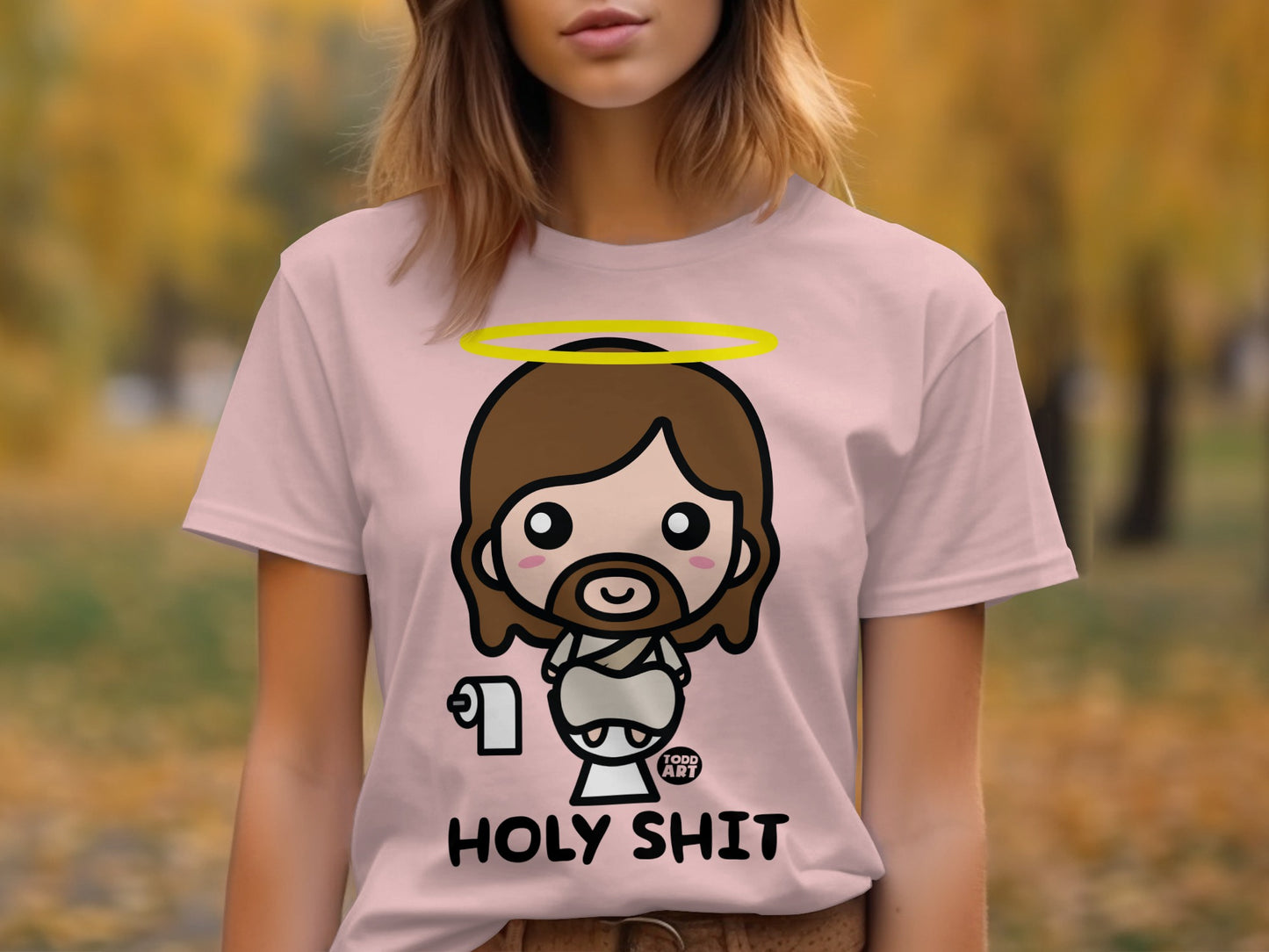 Humorous Jesus Character Tee Cute Cartoon T-shirt product type