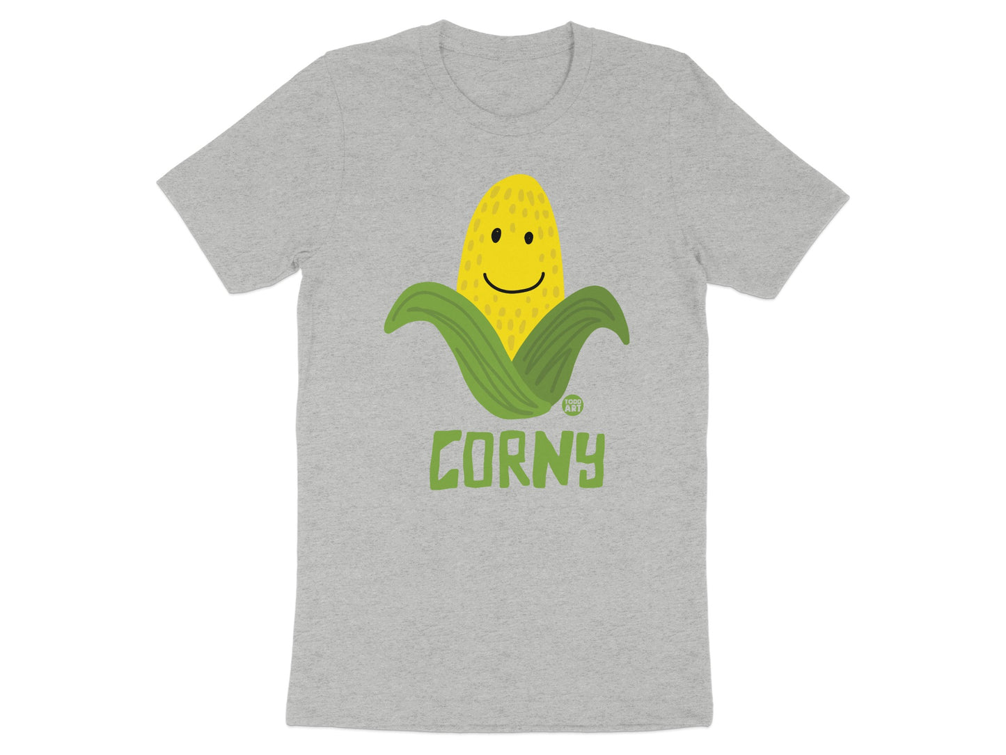 Corny Smiling Corn Graphic Grey T-shirt