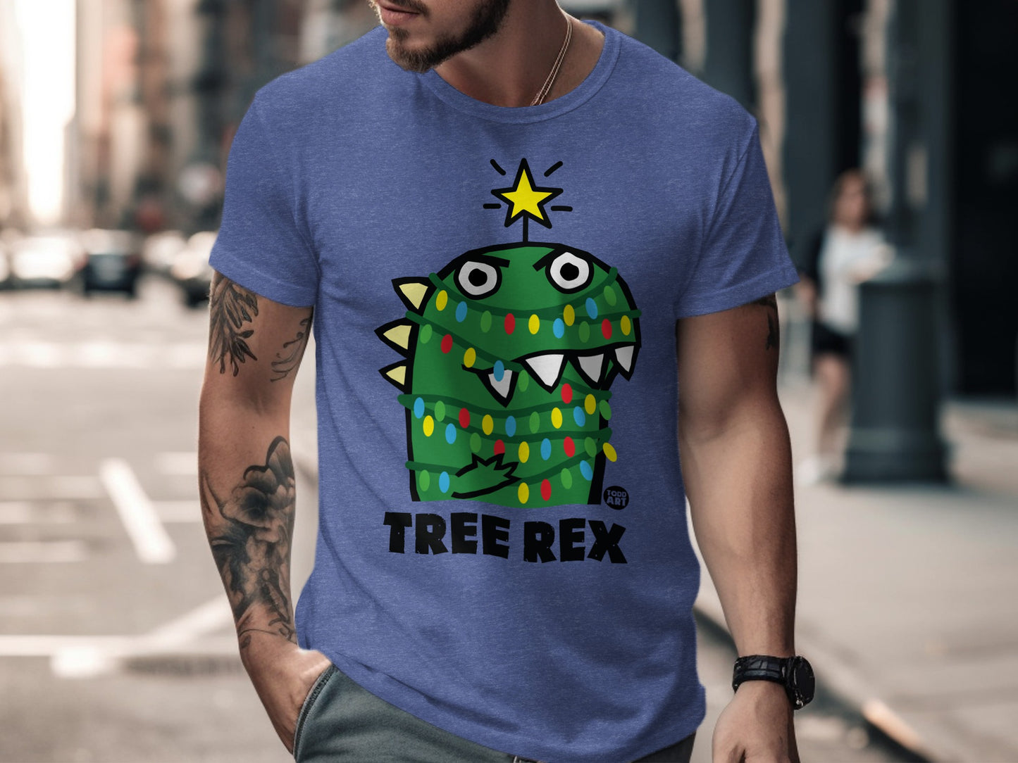 Tree Rex Graphic Tee Fun Dinosaur Christmas product