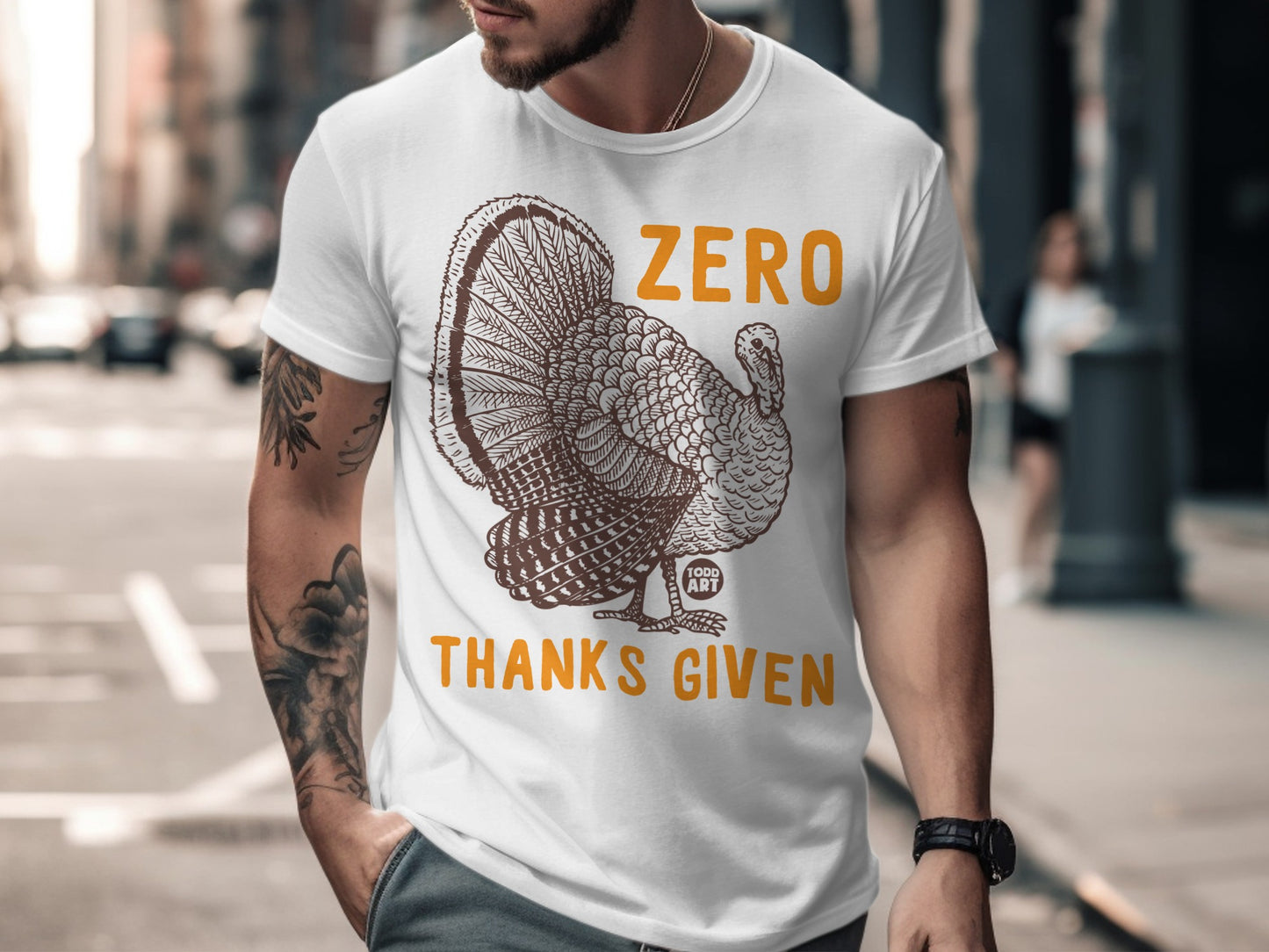 Zero Thanks Given Shirt with Stylish Turkey Print