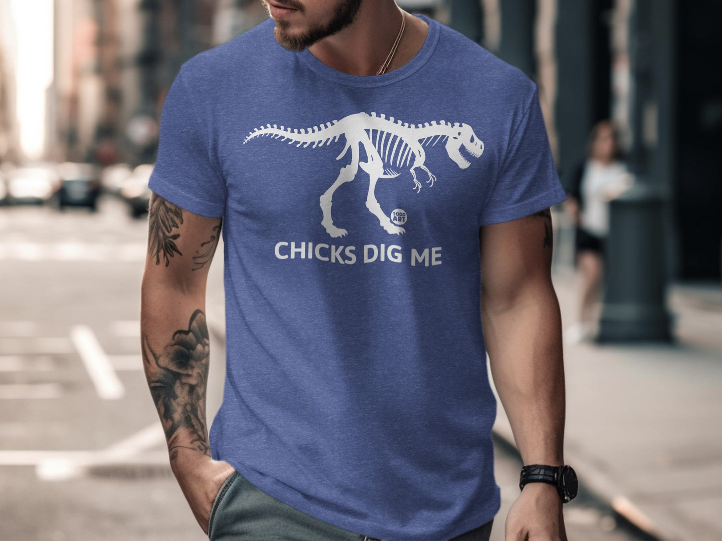 Chicks Dig Me Dinosaur Skeleton Graphic Tee product