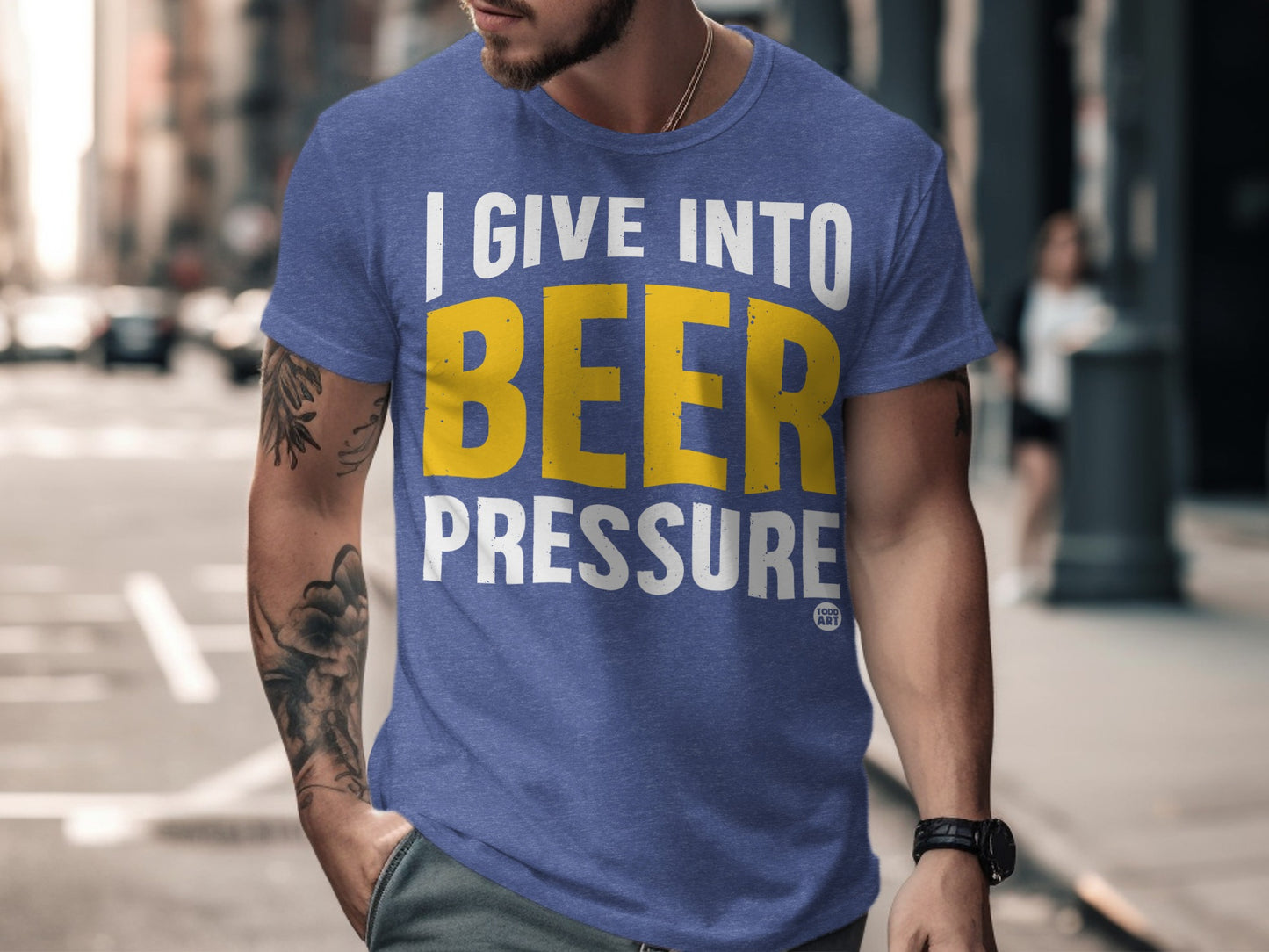 I Give Into Beer Pressure Funny Graphic Tee product