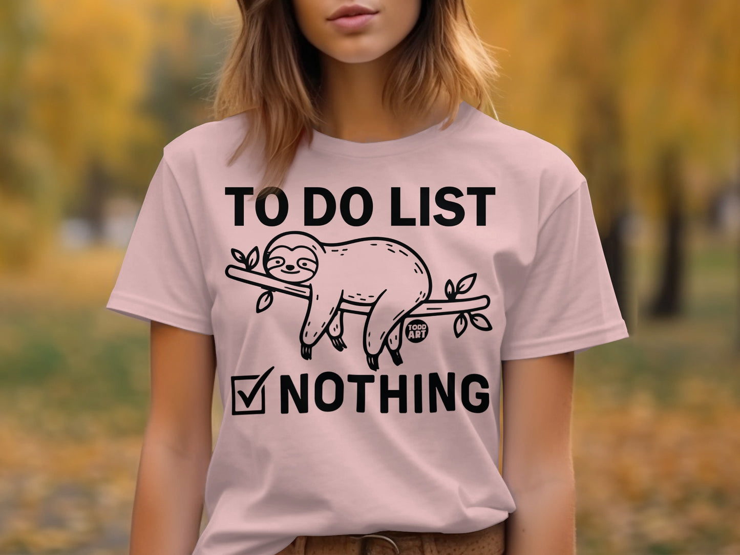 To Do List Nothing Sloth Graphic Tee Shirt
