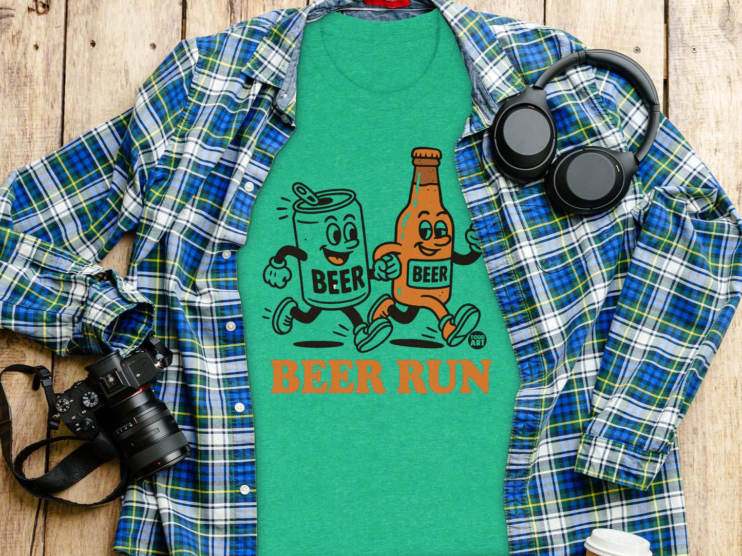 Beer Run Graphic Tee with Fun Characters product type