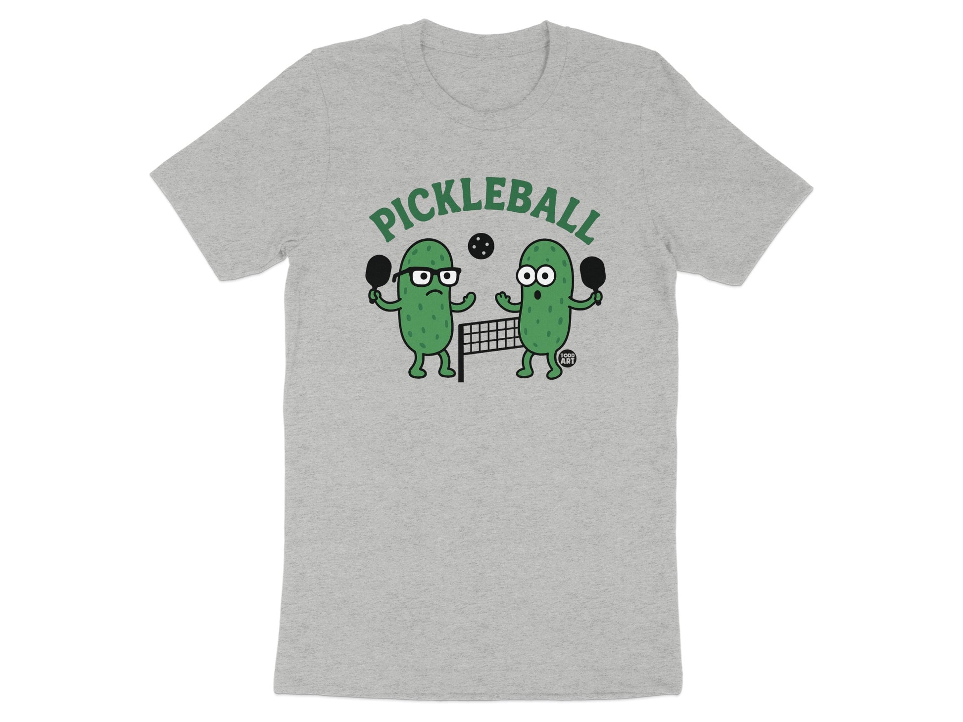 Pickleball Cartoon Pickle T-Shirt for Sports Enthusiasts
