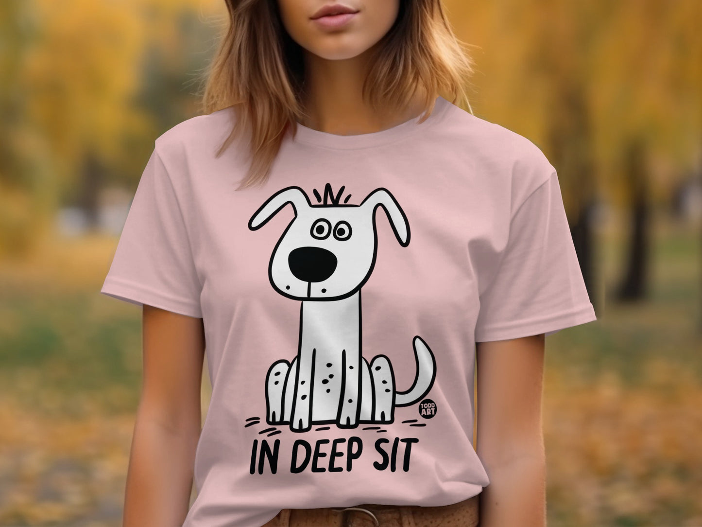 Cute Cartoon Dog In Deep Sit Graphic Tee product