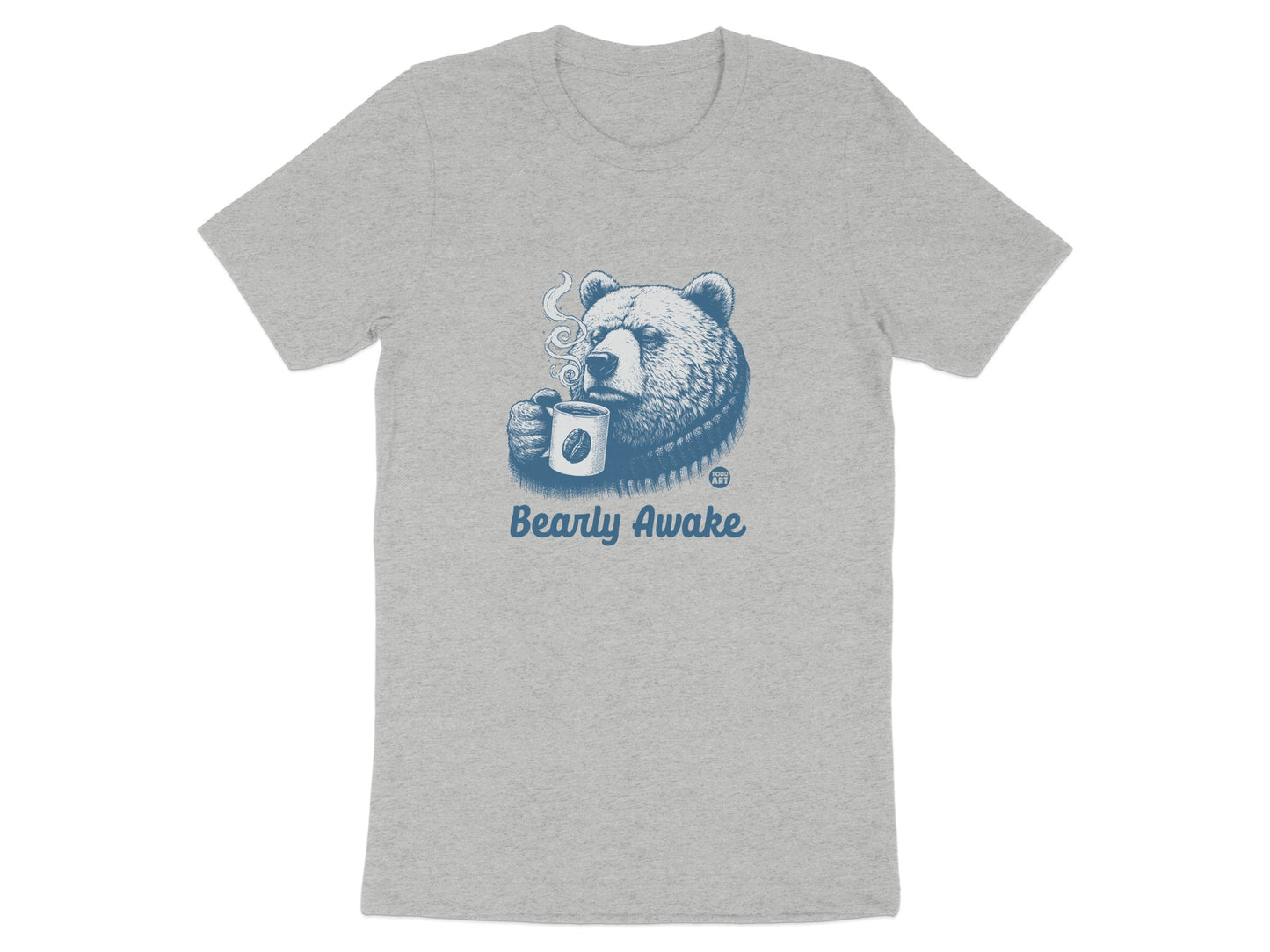Bearly Awake Coffee Drinking Bear Graphic T-Shirt product