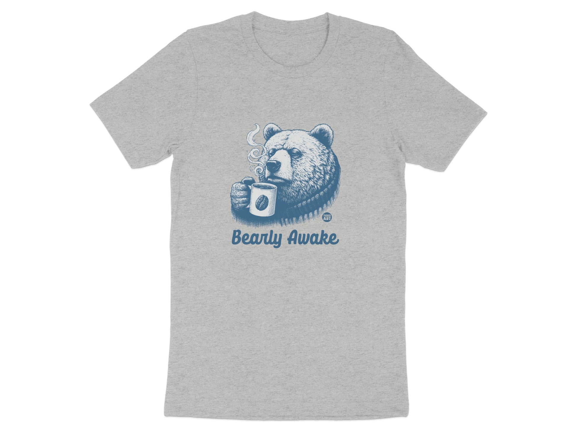 Bearly Awake Coffee Drinking Bear Graphic T-Shirt product