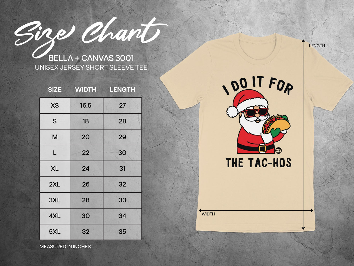 I Do It For The Tac-Hos Funny Santa Graphic Tshirt