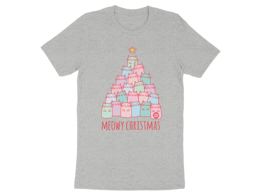 Meowy Christmas Cat Stack Holiday Tee shirt product type