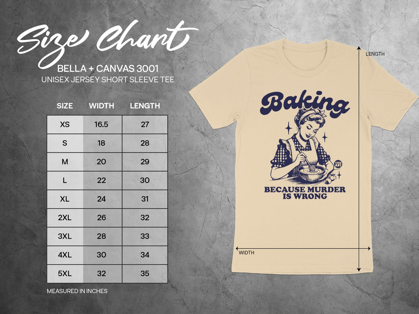 Baking Because Murder Is Wrong Graphic Tee