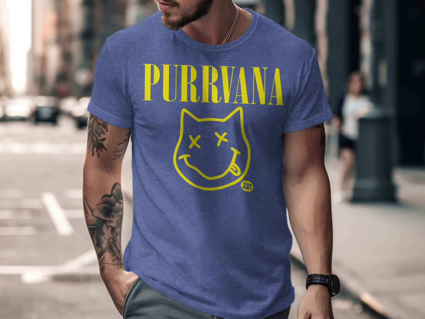 PURRVANA Cat Graphic Design T-Shirt Male product type